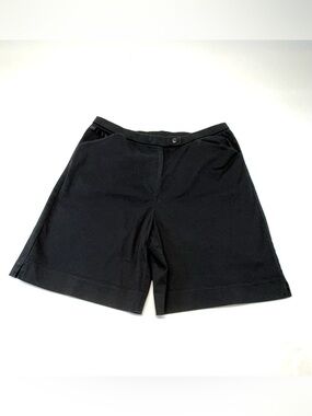 Vintage Lana Lee Petite Black Stretch Casual Shorts Size 16P (Fits Modern 10/12)
